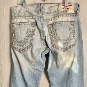 Men's Authentic True Religion straight fit old multi run stitch jeans $249